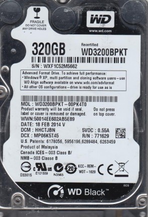 WD3200BPKT Western Digital 320GB SATA 2.5 Inch Hard Drive
