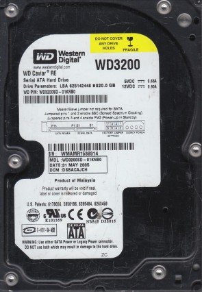 WD3200SD Western Digital 320GB SATA 3.5 Inch Hard Drive