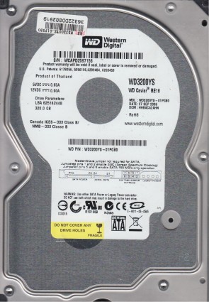 WD3200YS Western Digital 320GB SATA 3.5 Inch Hard Drive