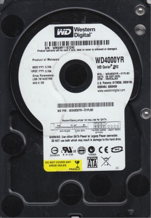 WD4000YR Western Digital 400GB SATA 3.5 Inch Hard Drive