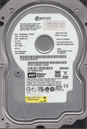 Western DigitalWD400AB40 GBIDE3.5