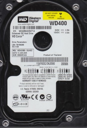 WD400BB Western Digital 40GB IDE 3.5 Inch Hard Drive