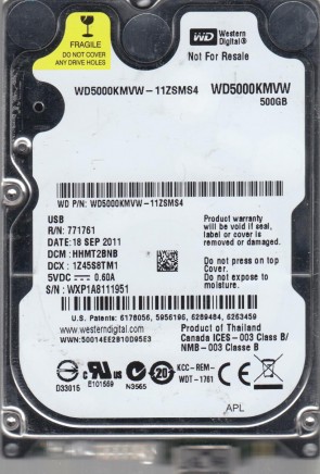 WD5000KMVW Western Digital 500GB USB 2.5 Inch Hard Drive