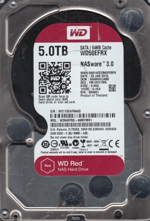 WD50EFRX Western Digital 5TB SATA 3.5 Inch Hard Drive