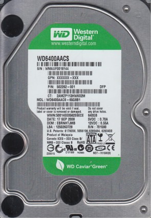 WD6400AACS Western Digital 640GB SATA 3.5 Inch Hard Drive