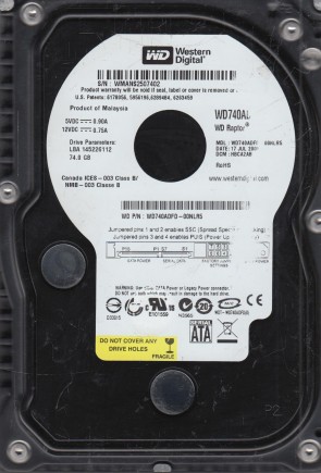 WD740ADFD Western Digital 74GB SATA 3.5 Inch Hard Drive