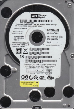 WD7500AAKS Western Digital 750GB SATA 3.5 Inch Hard Drive