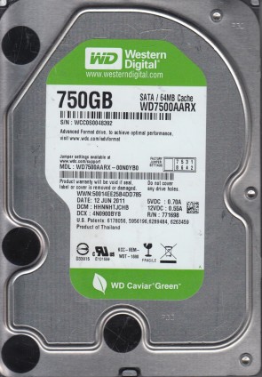 WD7500AARX Western Digital 750GB SATA 3.5 Inch Hard Drive