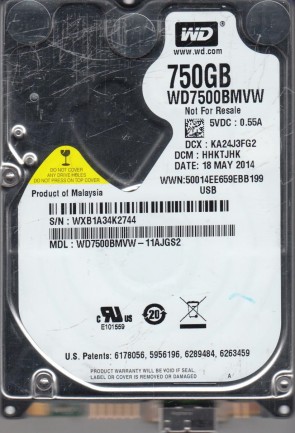 WD7500BMVW Western Digital 750GB USB 2.5 Inch Hard Drive