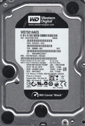 WD7501AAES Western Digital 750GB SATA 3.5 Inch Hard Drive