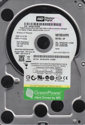 WD7501AYPS Western Digital 750GB SATA 3.5 Inch Hard Drive