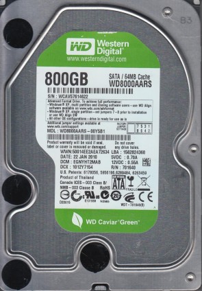 Western DigitalWD8000AARS800 GBSATA3.5