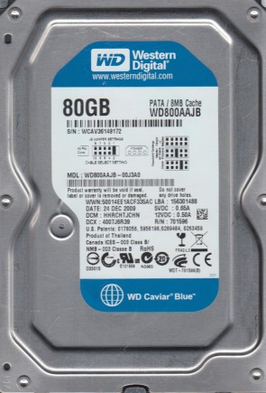 WD800AAJB Western Digital 80GB IDE 3.5 Inch Hard Drive