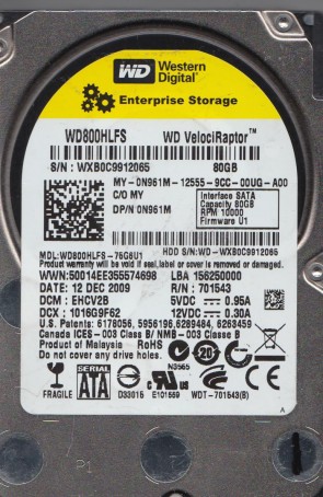 WD800HLFS Western Digital 80GB SATA 2.5 Inch Hard Drive