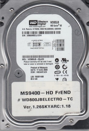 7200RPM IDE Western Digital 80GB WD800JB-00JJA0 