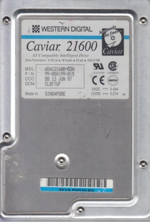 WDAC21600 Western Digital 1.6GB IDE 3.5 Inch Hard Drive
