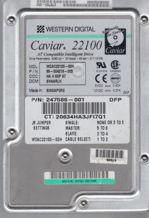 WDAC22100 Western Digital 2GB IDE 3.5 Inch Hard Drive